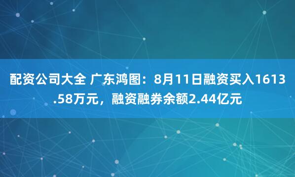 配资公司大全 广东鸿图：8月11日融资买入1613.58万元，融资融券余额2.44亿元